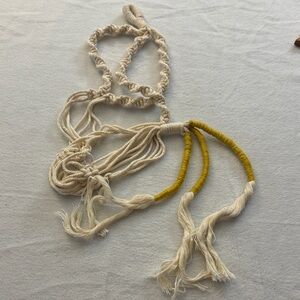 Handcrafted Cream and Yellow Plant Hanger